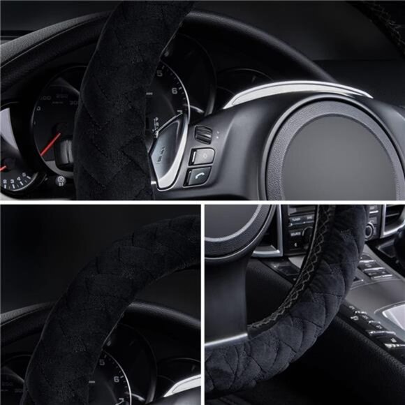 car Steering Wheel Cover Soft Velvet Warm Universal Size 15 inches SUV Truck - Picture 4 of 8